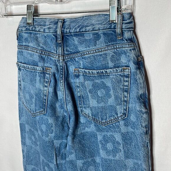 PacSun High Rise Straight Button Fly Flowered Jeans. Size 24. - Picture 6 of 10